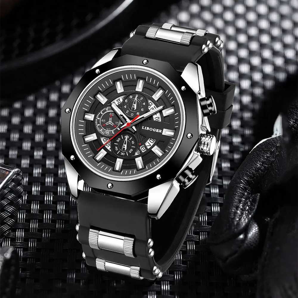Blue Sile Mens Fashion Military Sports Timetable Mens Top Luxury Waterproof Mens Montre Homme W250104