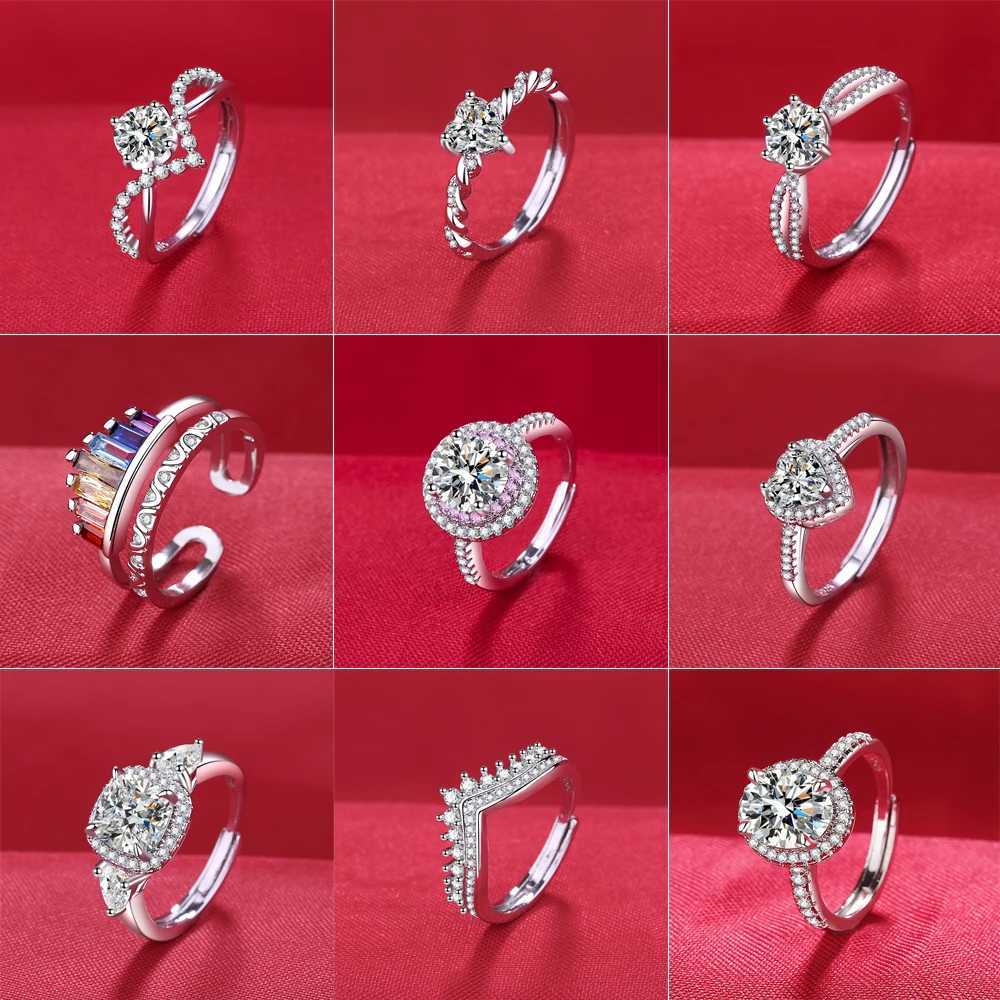 925 Sterling Silver Ring Hot AAA Zircon adjustable Size Engagement Rings For Women Wedding Ring Party Fashion N Jewelry GiftXJ250104