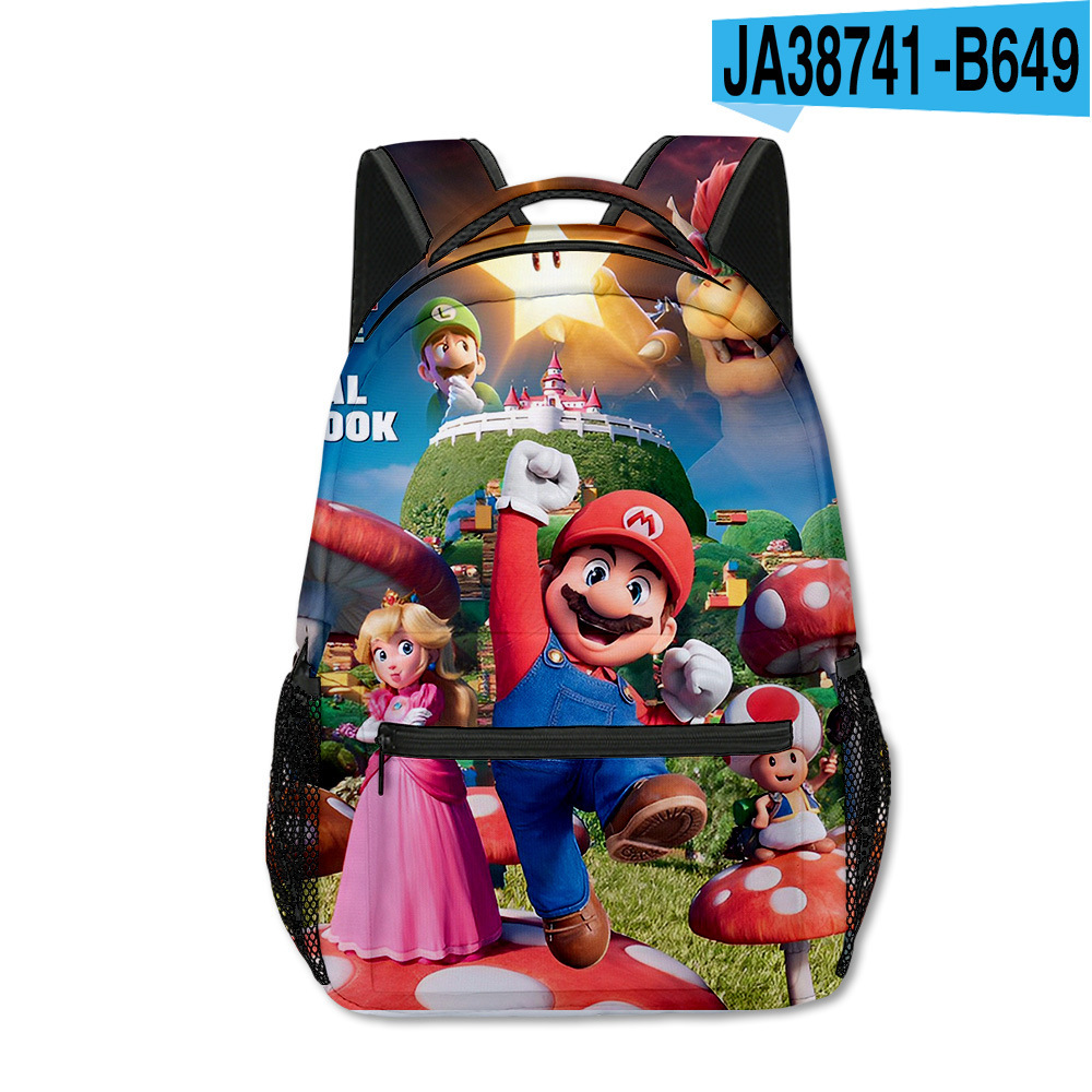 Marioed Super Mario Large Capacity School Bag Fully Printed Fashion Backpack Birthday Gift Mochila