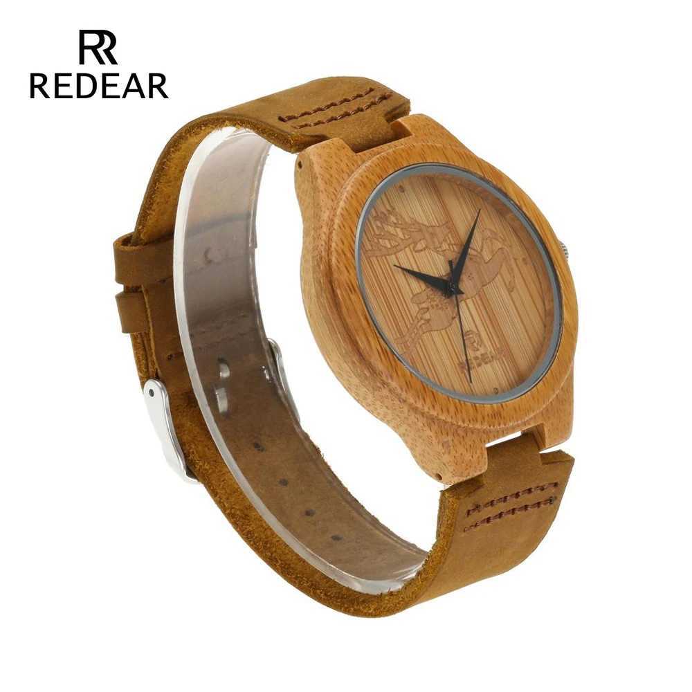 REDEAR OEM him and her reindeer style bamboo mens luxury leather wooden wristband as a holiday gift W250104