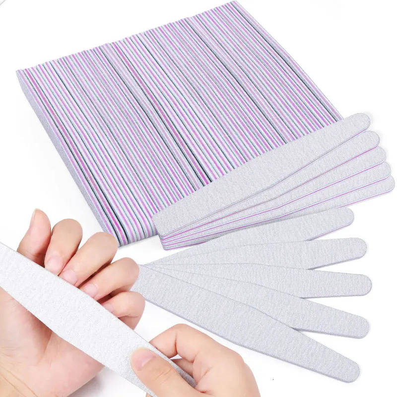 5PCs Professional Half Moon Nail File 100180 Sandpaper Sanding Polishing Files Equipment Manicure Buffer Art Tool 241230