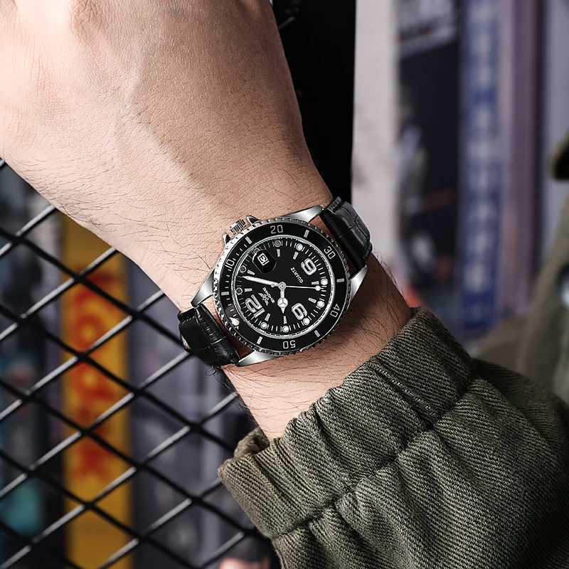 2022 New Mens Leather Str Relogio Mens Wrist Luxury Waterproof W250104