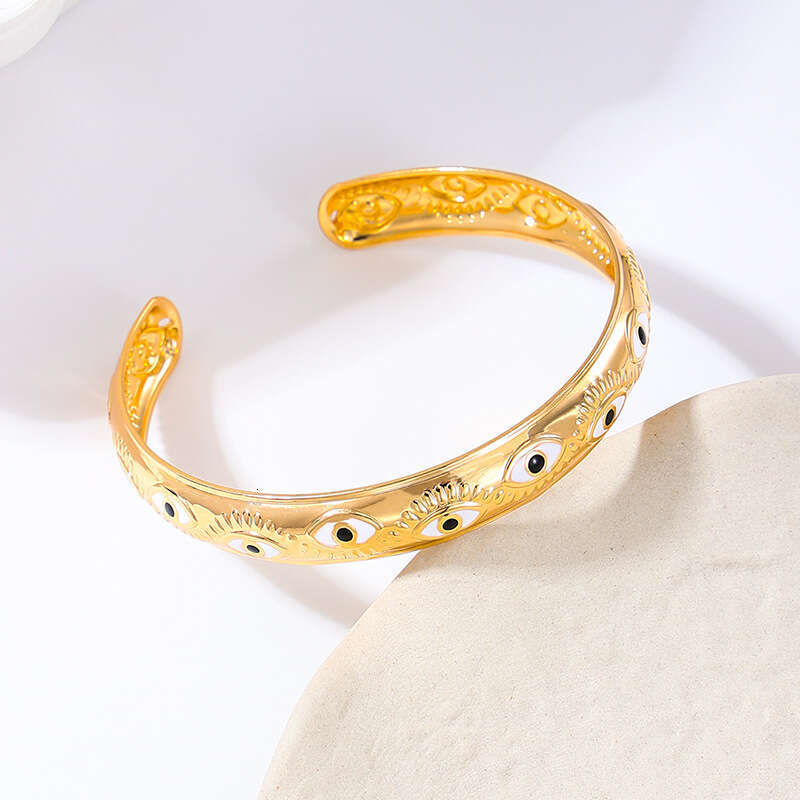 1 fashionable and personalized metal creative eye elegant women's open mouth bracelet suitable for parties to wear