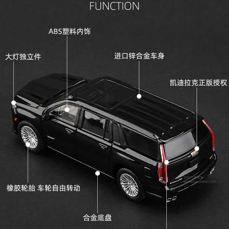 Diecast Model Cars Massdi Alloy Car Model 1/64 Scale Escalade Black and Red Model Length 8cm and Green Illumination SUBURBAN Ambulance EMS or 1/64 SUB