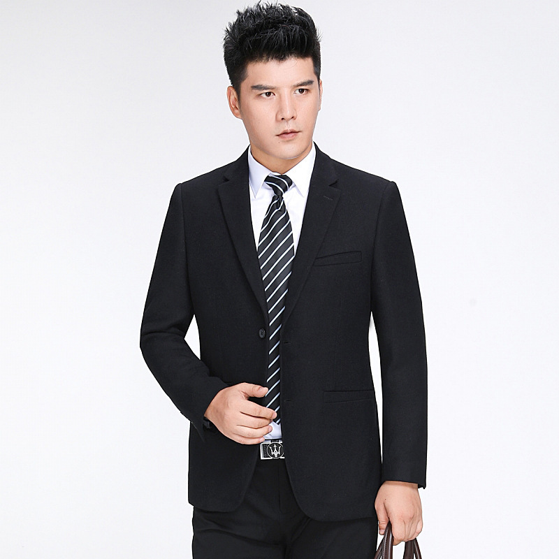 3707 Classic business style men's suit black slim