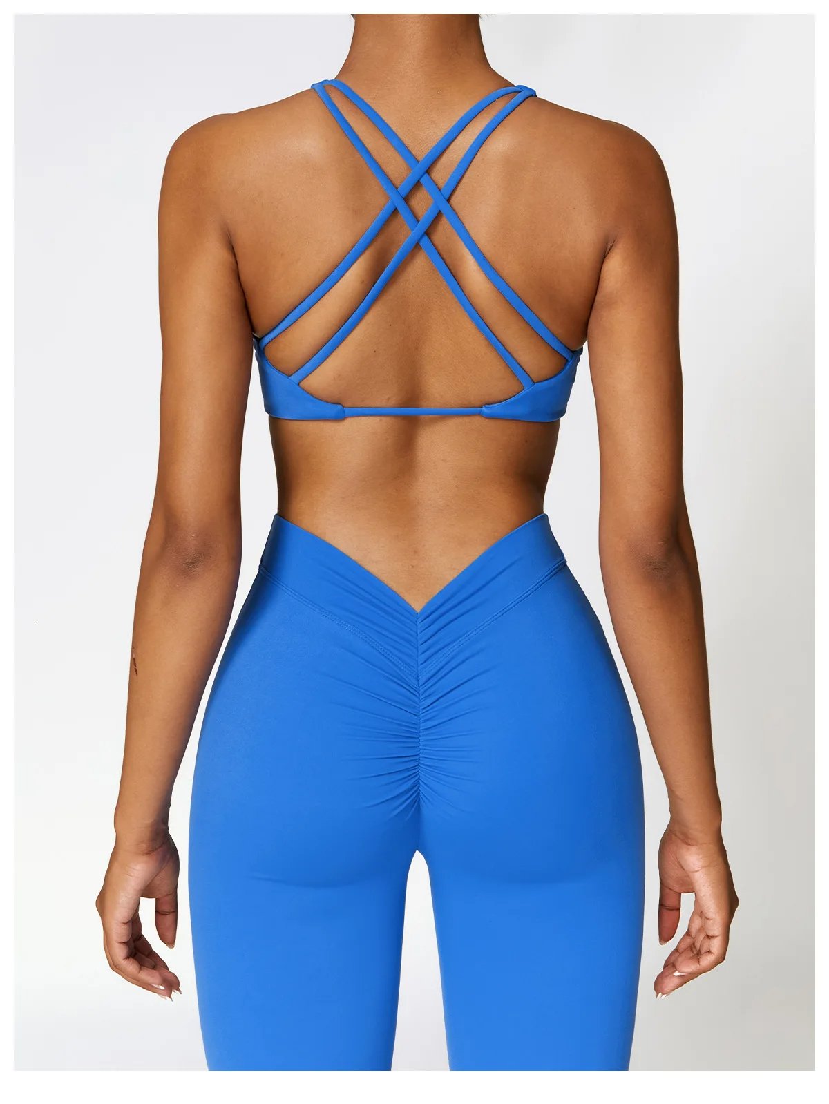 Yoga 2 Pieces Gym Set Workout Clothes For Women Seamless High Waist Leggings Sports Bra Suit