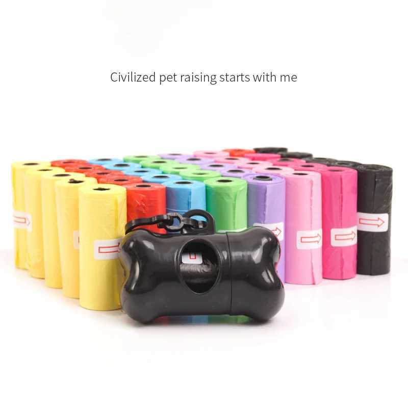 300pcs Random Color Cartoon Paw Graphic Dog Poop Bags Pet Poop Bags Leak-Proof Dog Waste Bags For Pet Supplies NewXJ250104