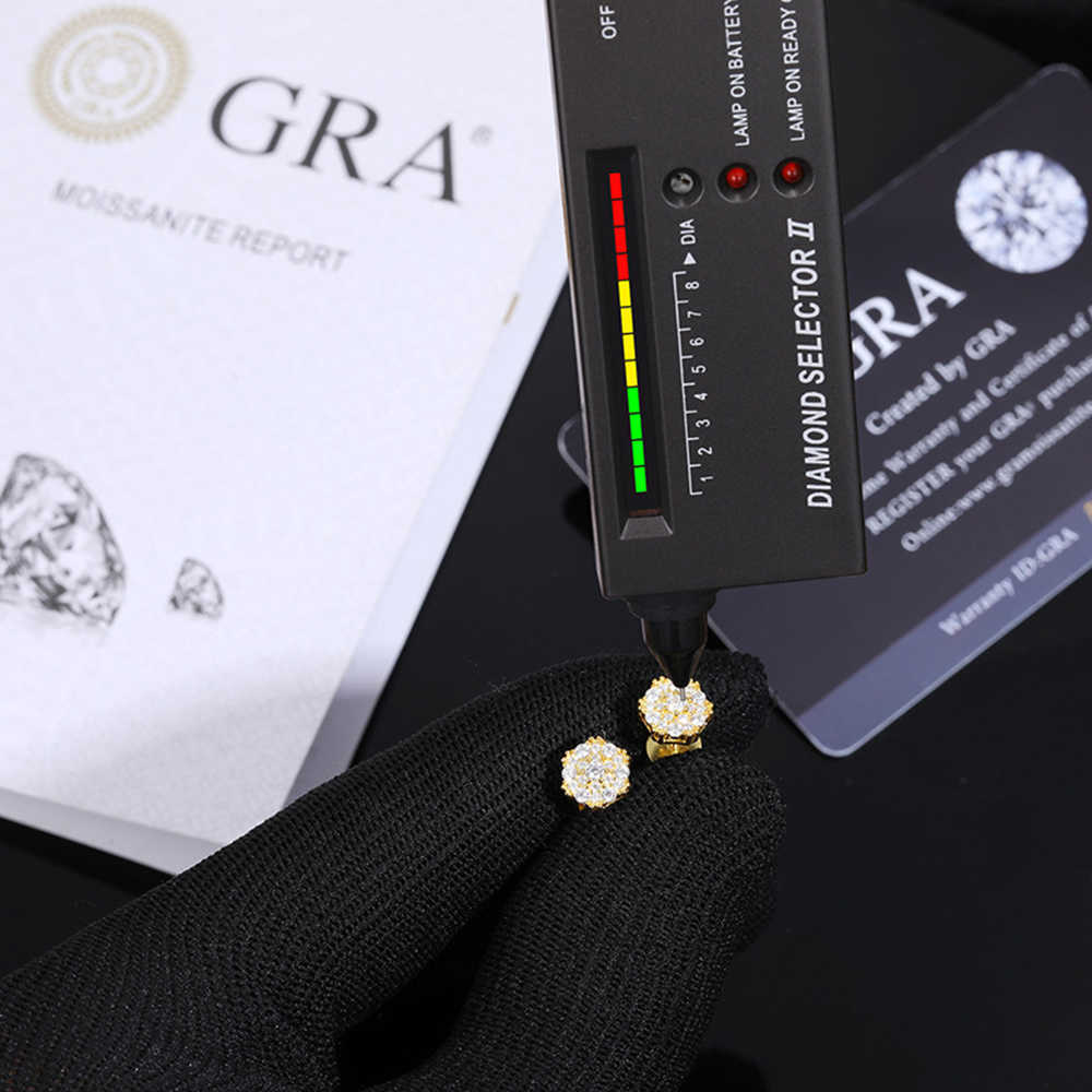 New Arrive S925 Silver Moissanite Earrings For Women Iced Out Ear Studs Pass Tester Hip Hop Jewelry Fashion Moissanite Earrings