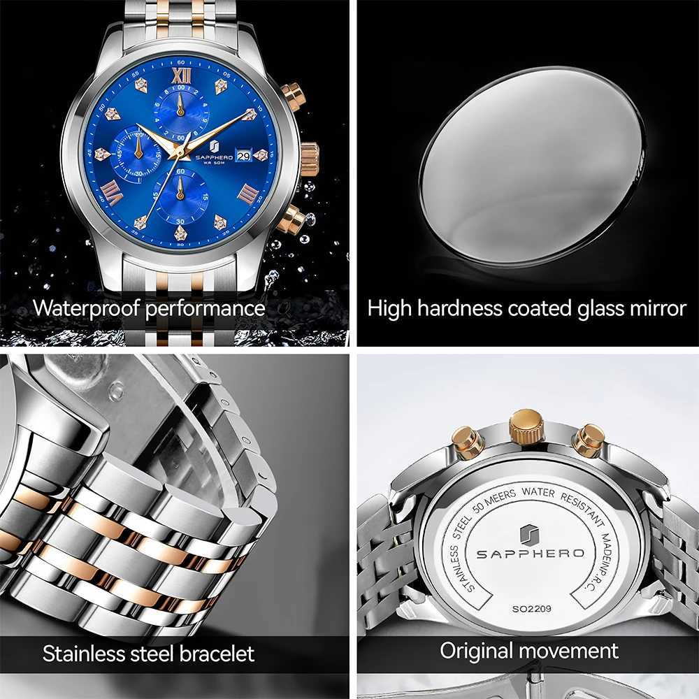 SPHERO Busin Mens Date Timer Waterproof Mens Stainless Steel Watch Japanese Enamel Watch W250104