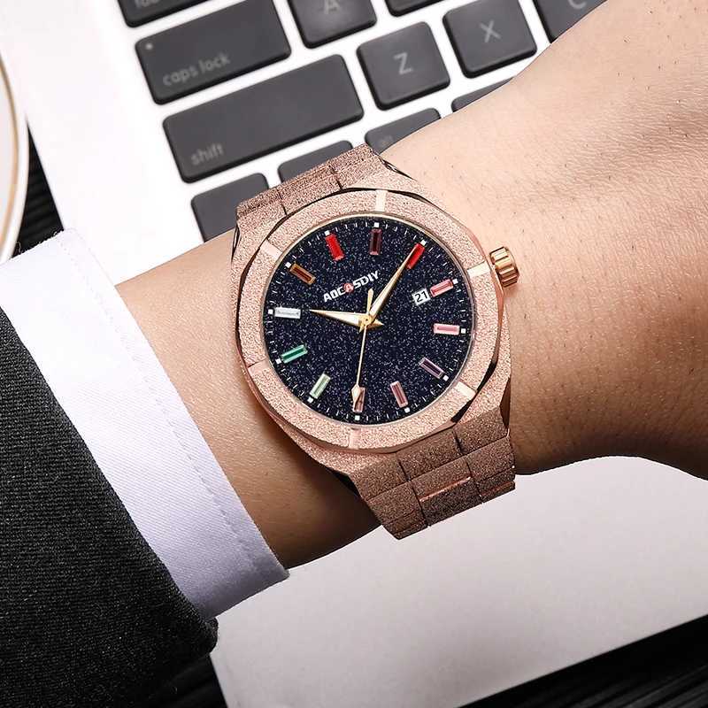 Luxury Business Mens Stainless Steel Quartz Watch Automatic Dating Mens Watch with Luminous Hand Relogio Masculino W250104