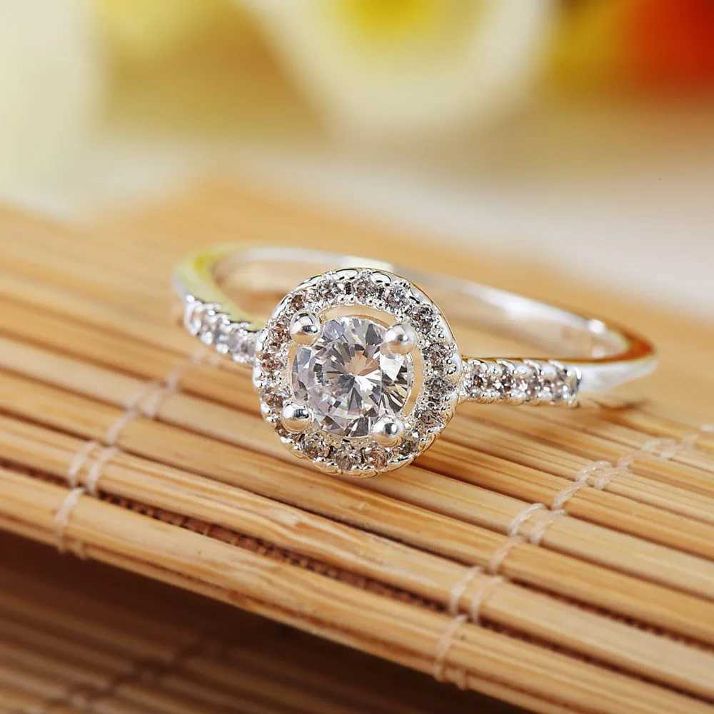 ClassicC charms 925 Sterling Silver diamond rings for women crystal adjustable size Fashion party Gift wedding JewelryXJ250514