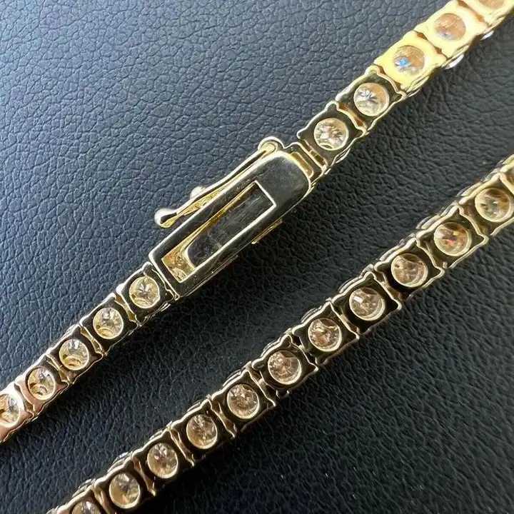 4mm VVS Chain 925 Sterling Silver Pass Diamond Tester Iced Out Hiphop Moissanite Tennis Chain