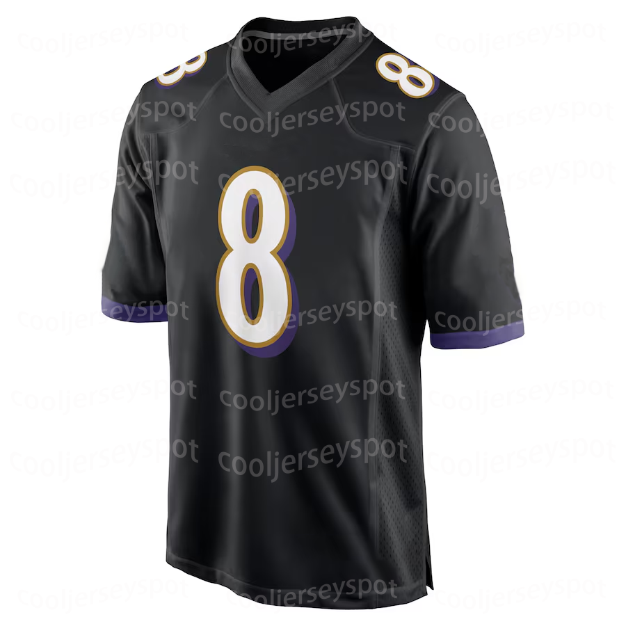 Personalized Custom Football Jerseys Lamar Jackson Derrick Henry Kyle Hamilton Zay Flowers Ray Lewis Ed Reed Jersey