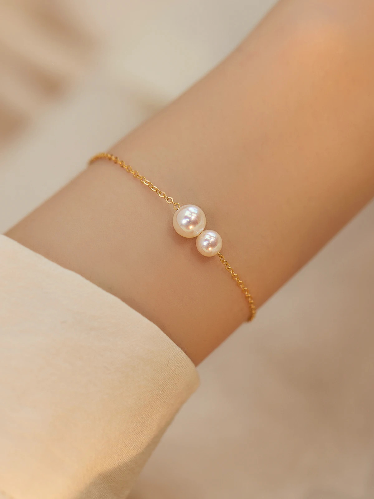 Lii Ji Real Pearl 14K Gold Filled Chain Bracelet Waterproof Jewelry Boho Bracelet Womens Bracelet 250102