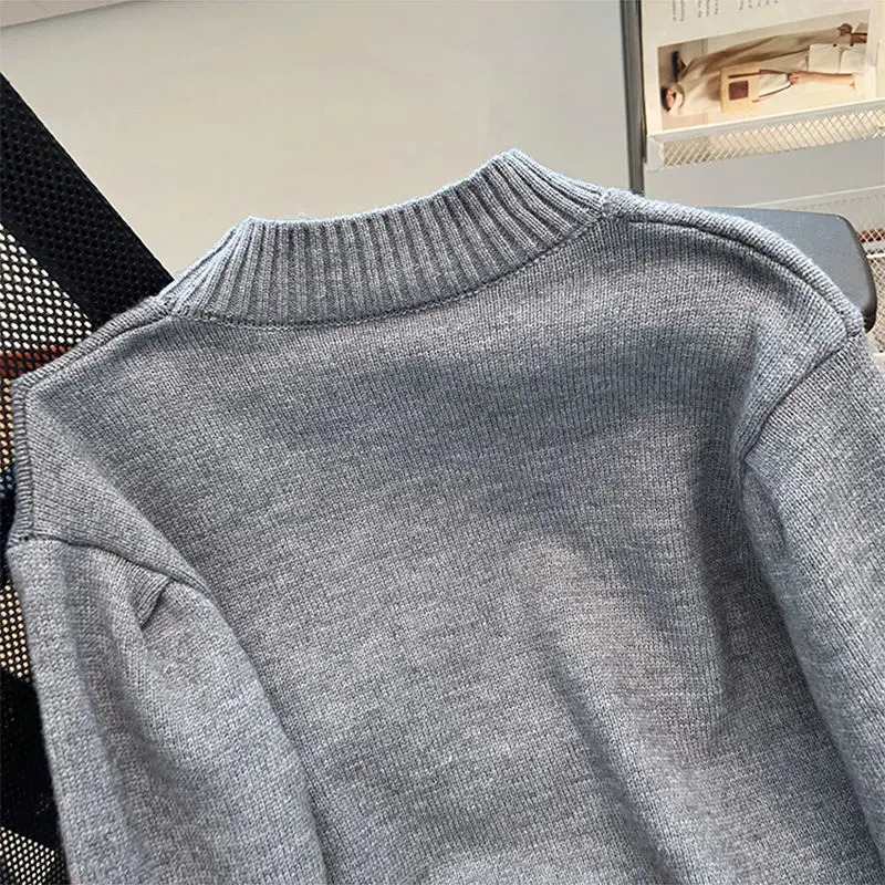 Women Clothing Embroidered O-neck Sweater Women Autumn Winter Fleece Warm Slim Top Tee All-match Printing Long Sleeve Tops 241223