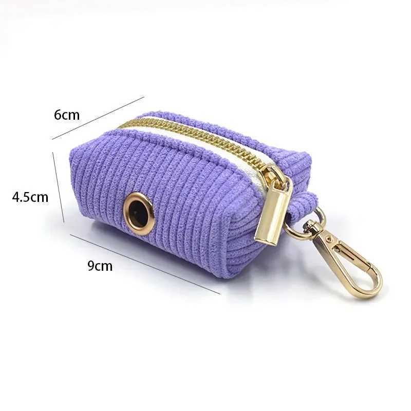 Corduroy Colorful Dog Poop Bag Holder Leash Attachment Protable Pet Waste Bag Dispenser Snack Bag for Outdoors Waiking HikingXJ250104