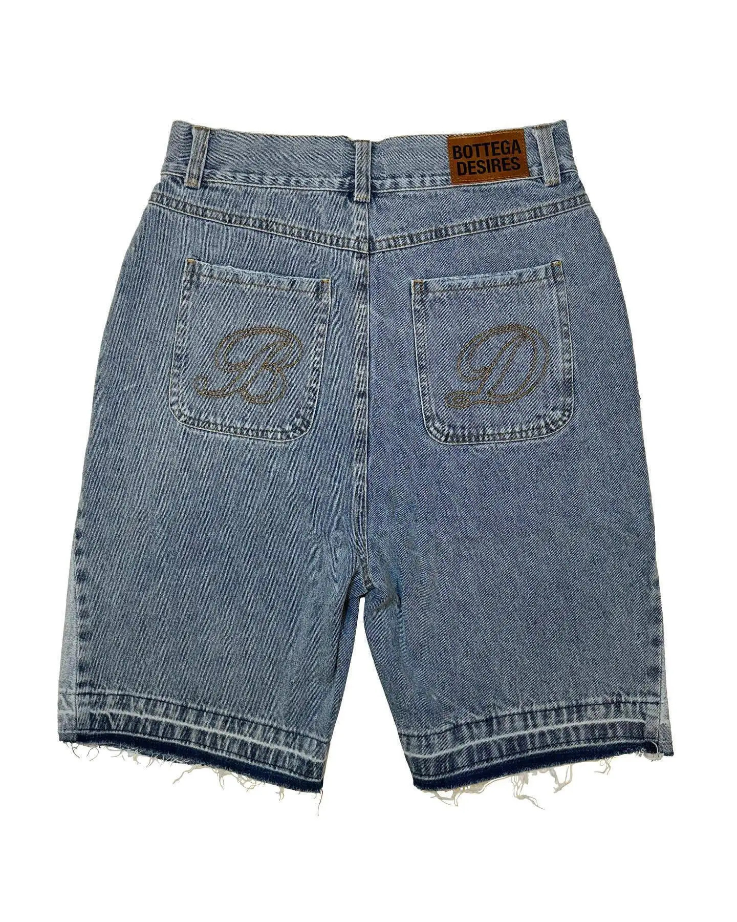 Personalized Embroidery Patchwork Tassel Casual Loose for Men Distressed Washed Denim Shorts American Retro Street Pants Y2k 250103