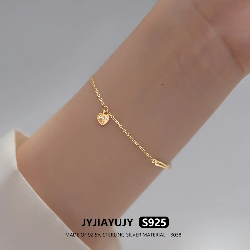 JYJIAYUJY 100% sterling silver S925 bracelet inventory heart You I high-quality fashion jewelry daily gift B038 250102