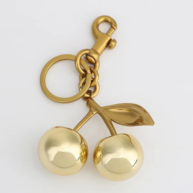 Glitter Gold Cherry Keychain Cherries Pendant For Handbag Shoulder Bags Womens bag Charm Accessories Gift250103