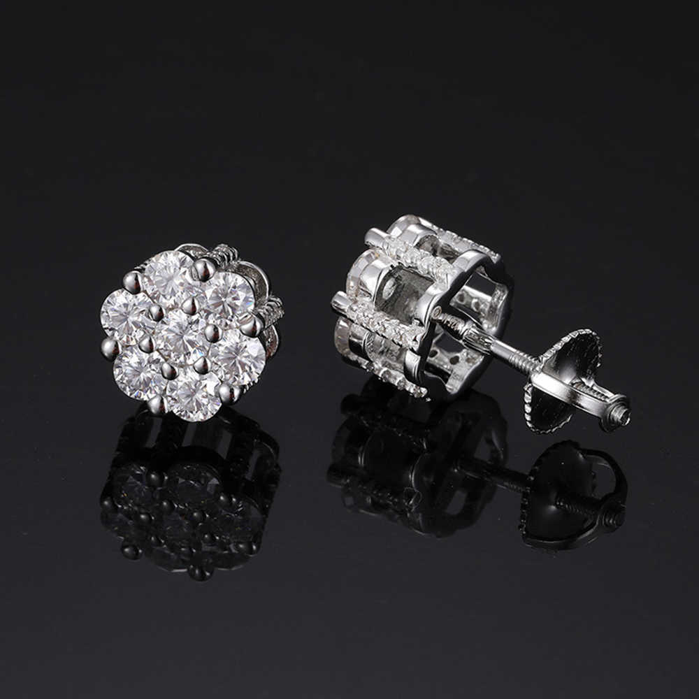 3.0mm Moissanite Earrings For Women S925 Silver Iced Out Ear Studs Pass Tester Hip Hop Jewelry Fashion Moissanite Earrings