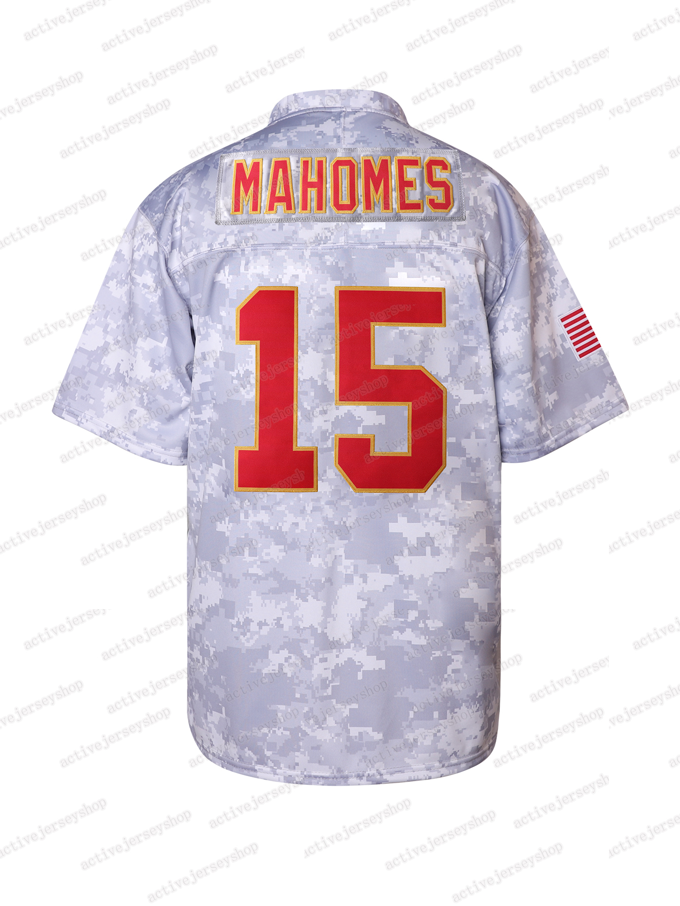 Men's 5 Daniels Camouflage Embroidered Football jersey V-neck, Short Sleeve, Breathable Sports jersey, Suitable for Training and Competition