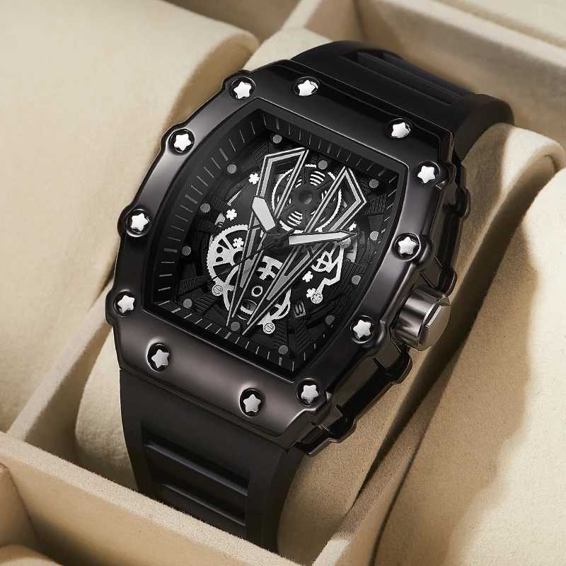 New Mens Fashion Watch Sport Mens Sile Str Automatic Metal Bucket Luminous Waterproof Quartz Watch W250104
