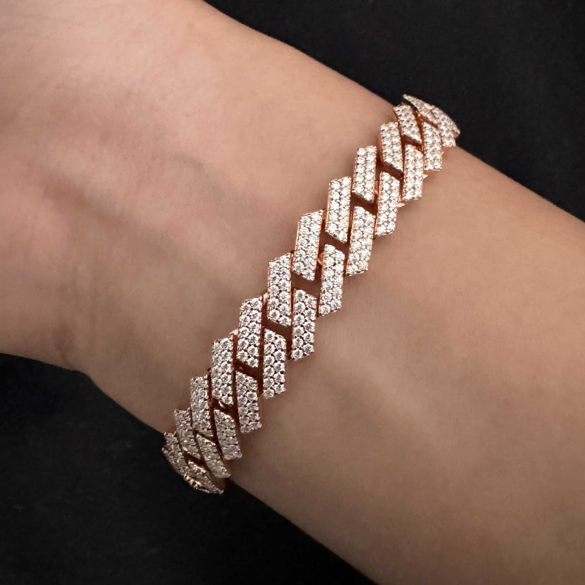 Luxury Moissanite Cuban Link Bracelet Chain Bracelet 925 Sterling Sliver Hip Hop Iced Out Cuban Bracelet