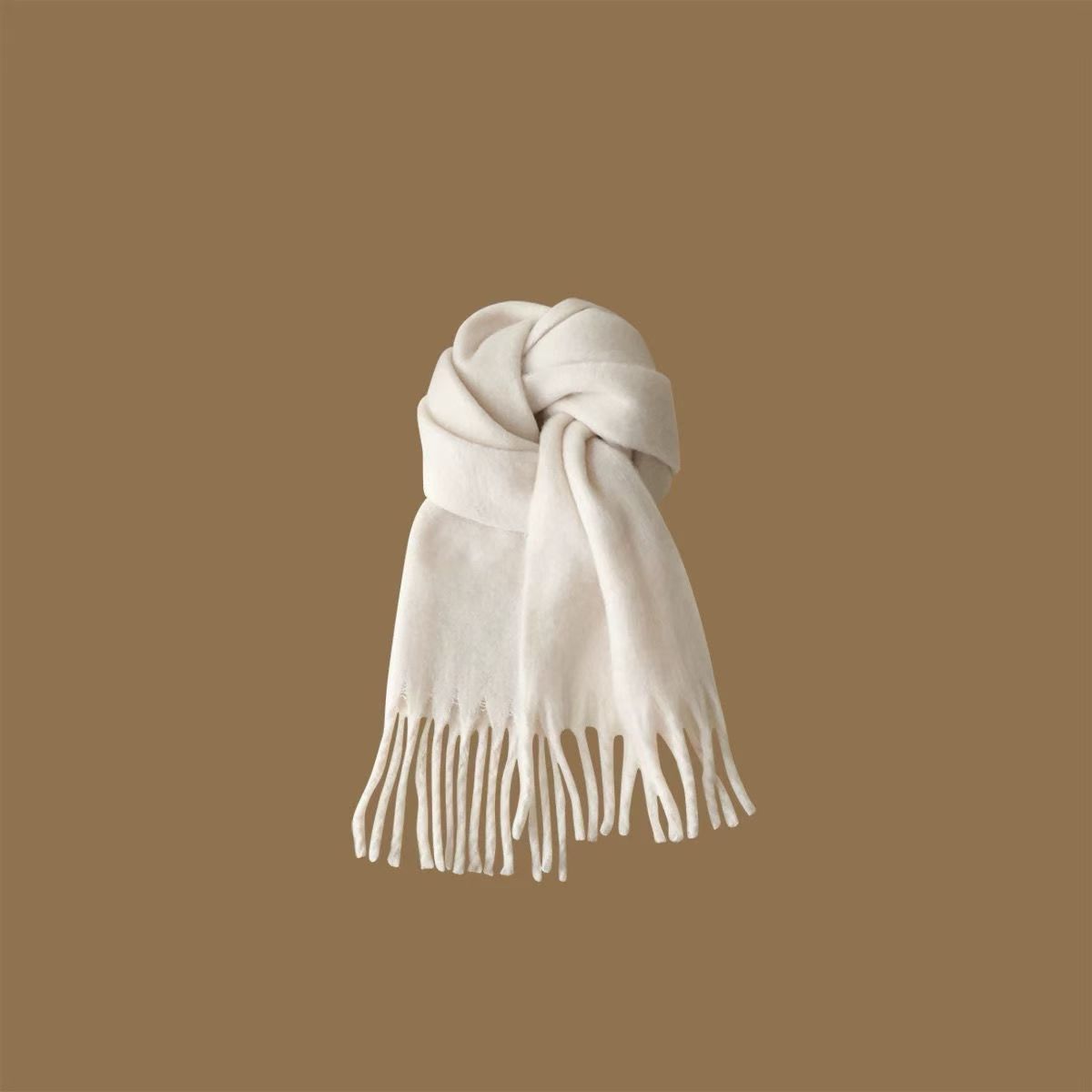 T055 solid color haze blue wool fluffy winter Korean version warm thick scarf atmosphere