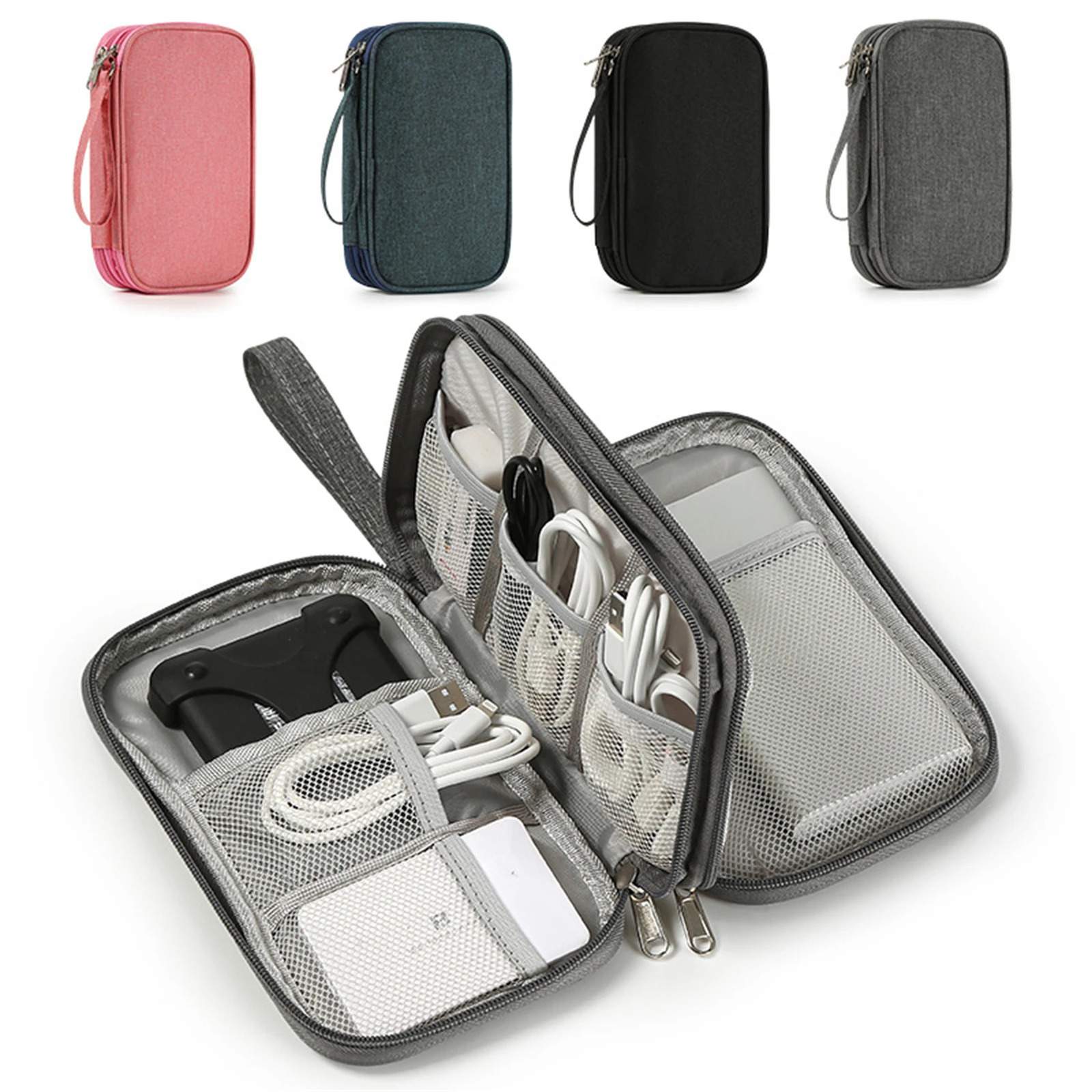 Travel Cable Bag Portable Digital Storage Pouch Charger Data USB Organizer Waterproof Electronic Accessory y241226