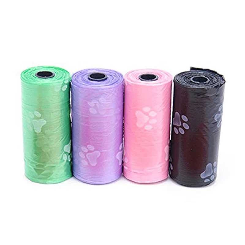 10 Rolls Paw Printing Dog Poop Bag 15 Bags/ Roll Large Cat Waste Bags Doggie Outdoor Home Clean Refill Garbage BagXJ250104