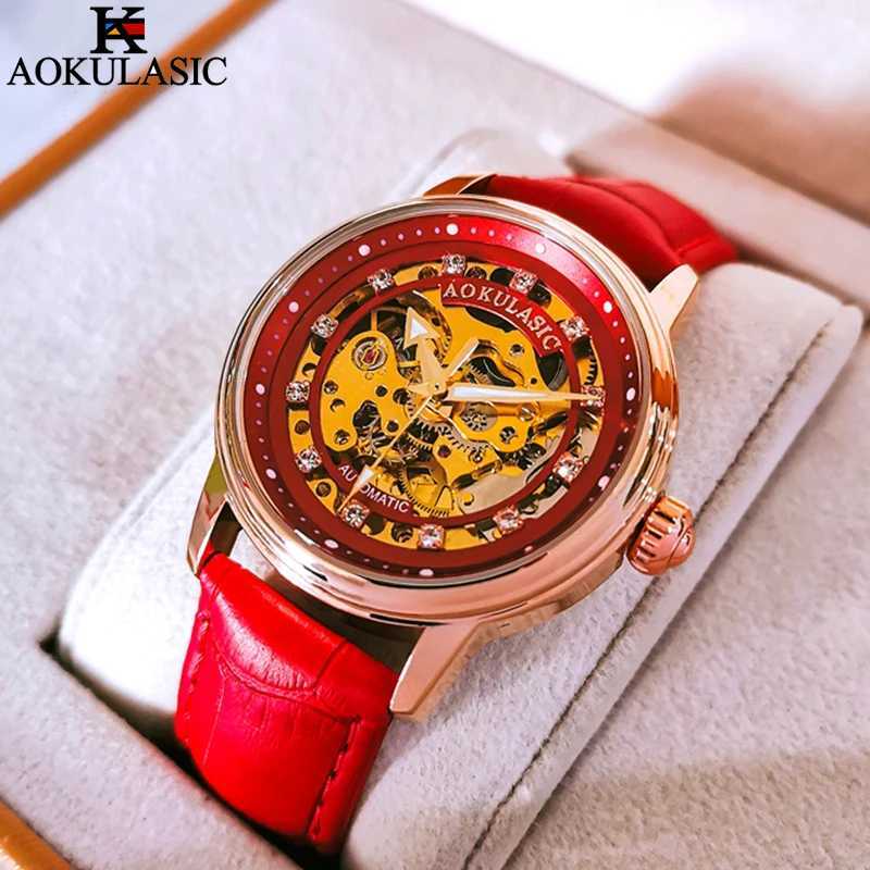 AOKULASIC New Hot Womens Automatic Machinery La Elegant Luxury High Quality Waterproof Women Relogio Feminino W250104