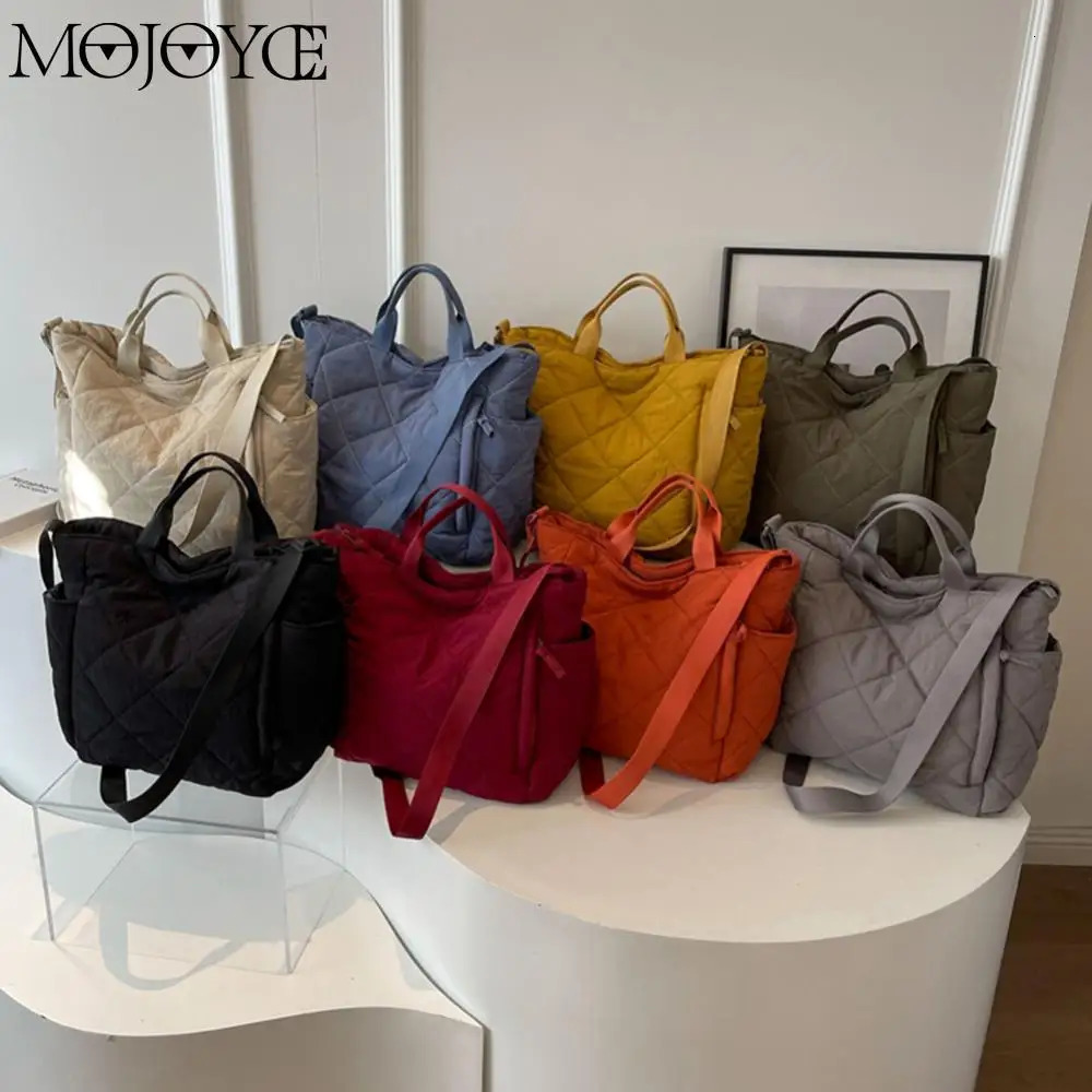 Women Quilted Tote Bag Lightweight Puffer Hobo Handbag Large Capacity Fluffy Crossbody Bag Satchel Travel Bag Winter Shopper Bag 250102