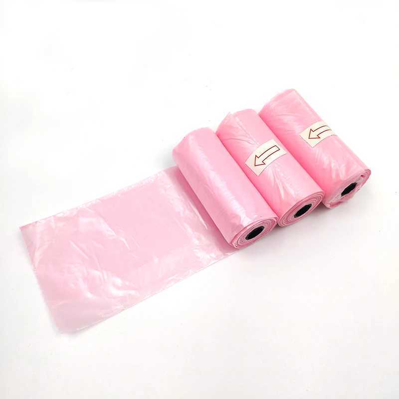 Pink Pet Dog Poop Bags 120rolls Dispenser Collector Garbage Bag Puppy Pooper Scooper Bag Small Rolls Outdoor Clean Pets SuppliesXJ250104