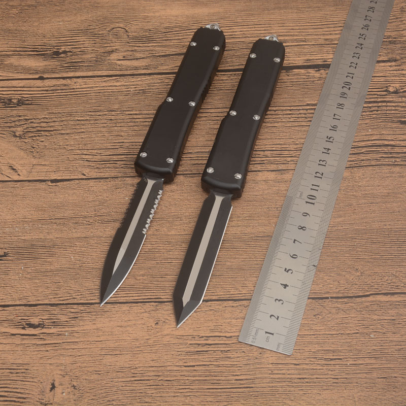 High End Knife D2 Titanium Coated CNC Aviation Aluminum Handle Outdoor Camping Hiking Survival Tactical Knives with Nylon Bag 2 Blade Styles