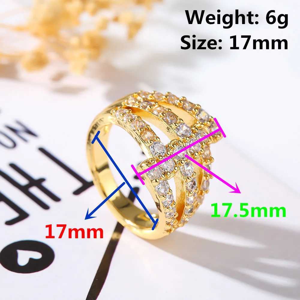 StyIe Temperament Three Iayer FuII Diamond PIating Micro InIay Design Advanced IrreguIar Fashion Iadies High QuaIity RingXJ250104