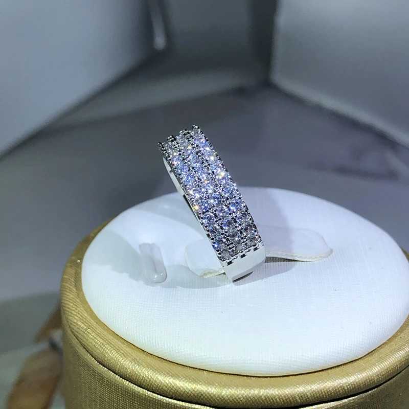 925 Sterling Silver Inlaid With White Zircon Ring Fashion Ladies Half Ring Party Cocktail Party Jewelry GiftXJ250514