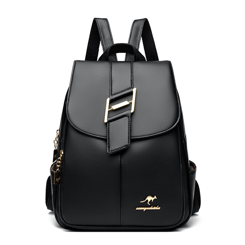 Shoulder For Women 2024 New Trendy Korean Version Fashionable Versatile Women's Soft Leather Large Capacity Backpack Travel PU Bag