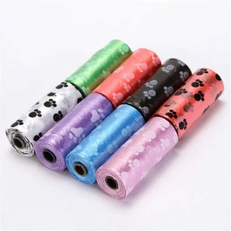1roll Dog Poop Pet Supply Litter Printing Cat Dog Poop Biodegradable Bag Outdoor Home Clean Refill Garbage Bag XJ250104