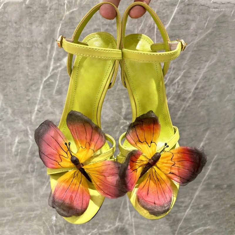 2025 Free Shipping S Fashion Designer Sandals Color Matching Butterfly Sandals High Heels Trend Sexy Summer Shoes For Women