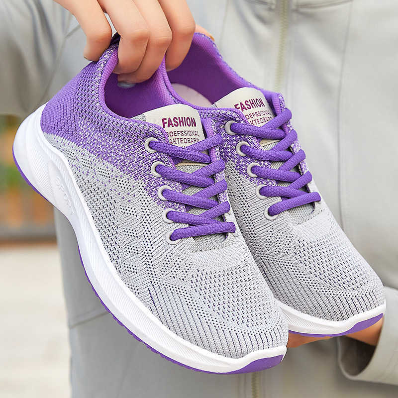 Womens shoes autumn new casual sports shoes breathable fly woven sports shoes Fashion student shoes