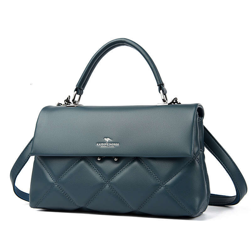 Women's Bags handbag Bag autumn and winter high-end niche handbag new middle-aged lady temperament crossbody diamond grid embroidered thread bag