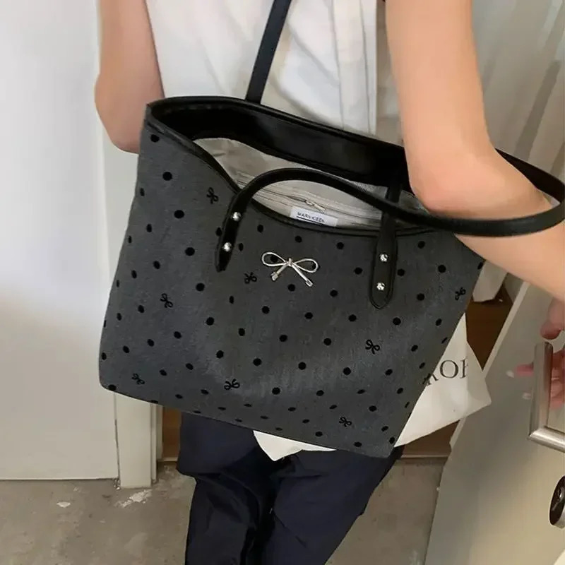 GAINNY Vintage Tote Bag Women Large Capacity Y2k Korean Fashion Shoulder Bag for School University Shopping Bag Female Youth 250102