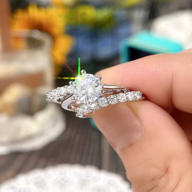 925 Sterling Silver Wedding Set Rings for Women Luxury Paved Brilliant Cubic Zirconia 3Pcs Crystal Fashion Rings Female JewelryXJ250514