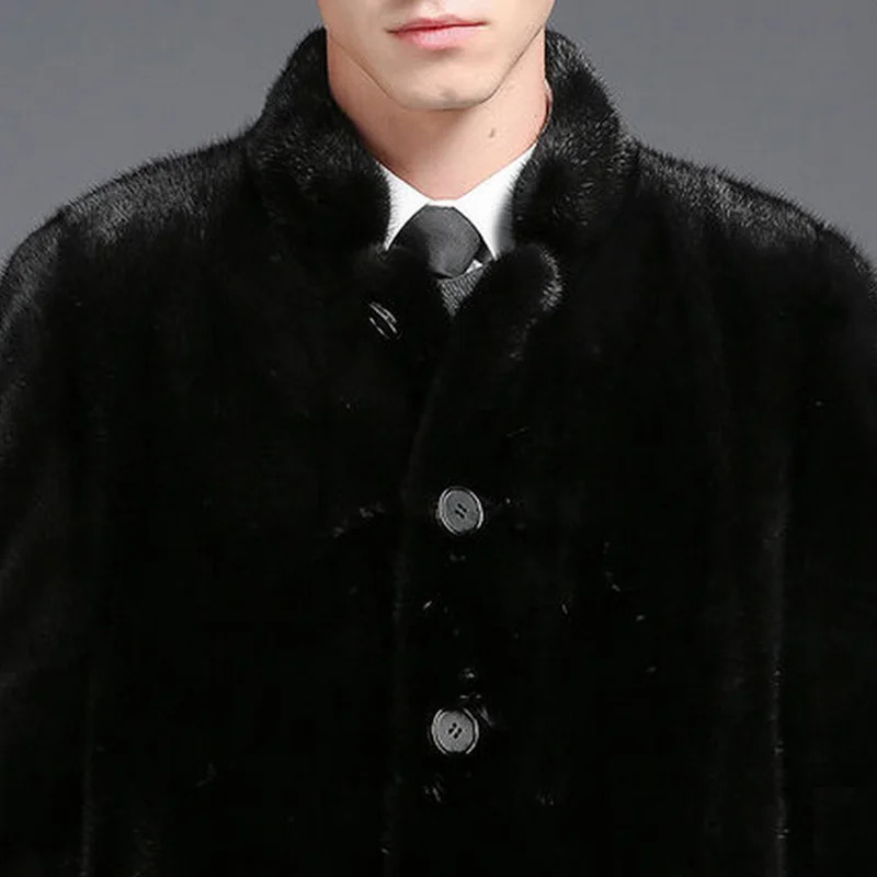 Autumn and winter mens fur coat mink European American long warm windbreaker Fur men jacket 241227