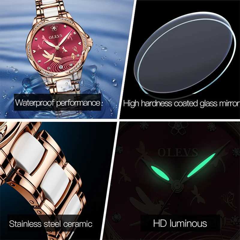 OLEVS Womens Fashion Luxury Womens Leisure Waterproof Womens Automatic Mechanical Relogio Womens New W250104