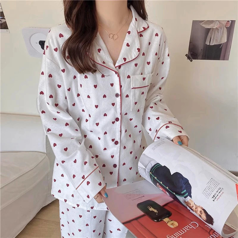 Korean Style Spring Autumn Rest Pajamas for Women Fashion Long Sleeve Pants High Grade Elegant Comfortable Lapel Loungewear 250103