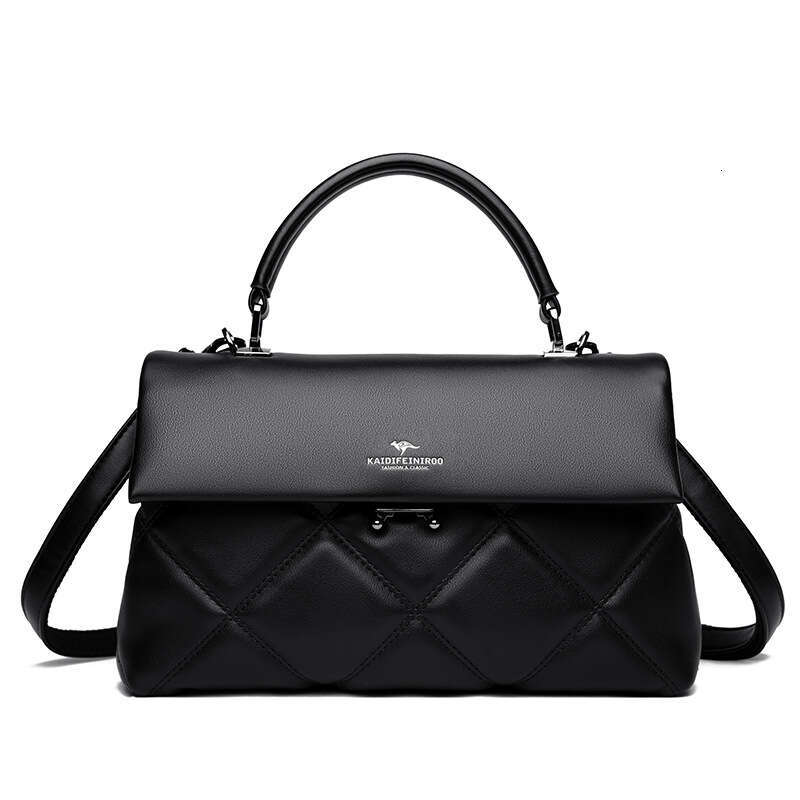 Women's Bags handbag Bag autumn and winter high-end niche handbag new middle-aged lady temperament crossbody diamond grid embroidered thread bag