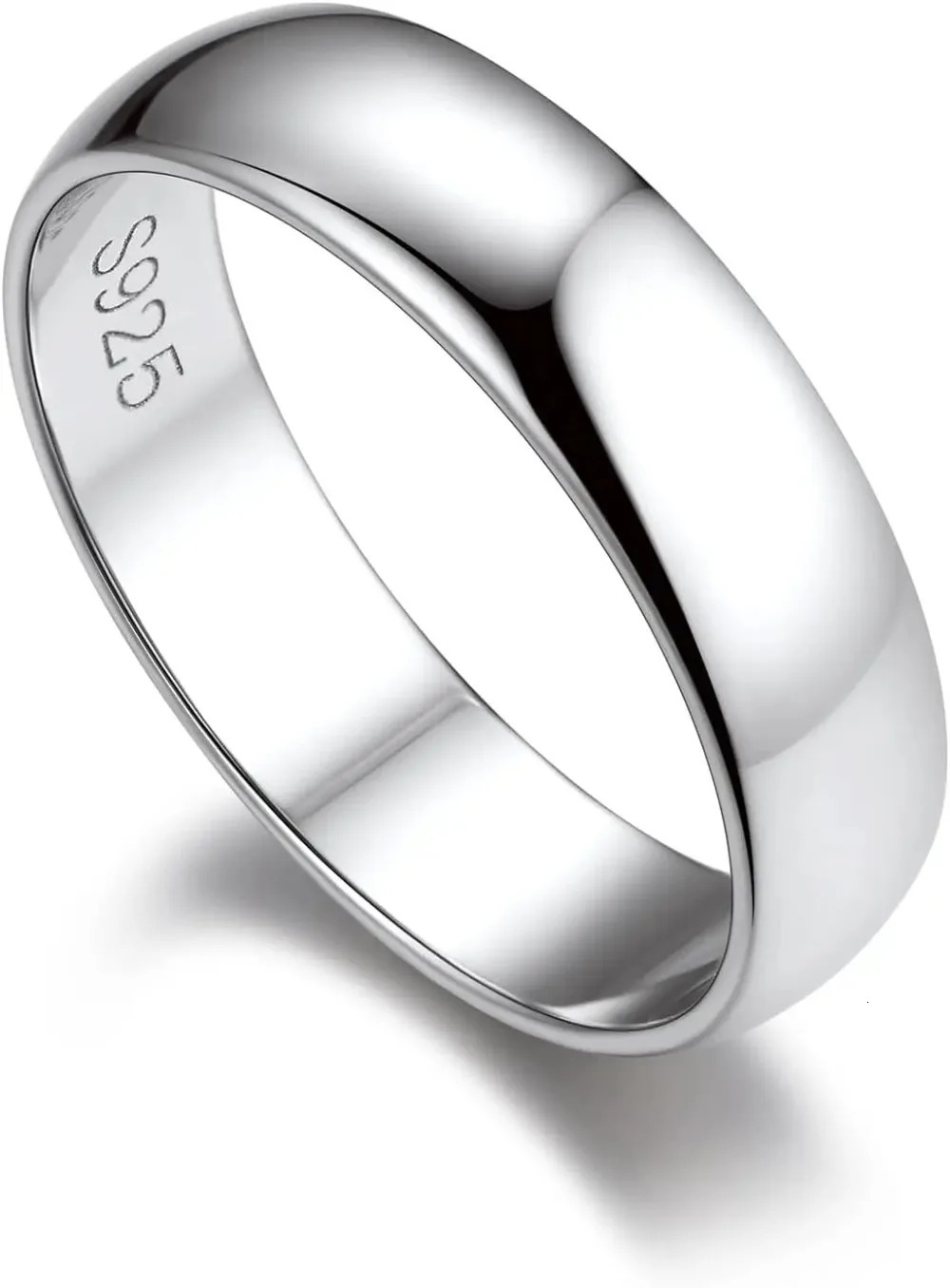 U7 925 Sterling Silver Unisex Rings 5mm-8mm Pattern Band Curb Link Chain Celtic Classic Plain Wedding Anniversary Couple Jewelry 250103