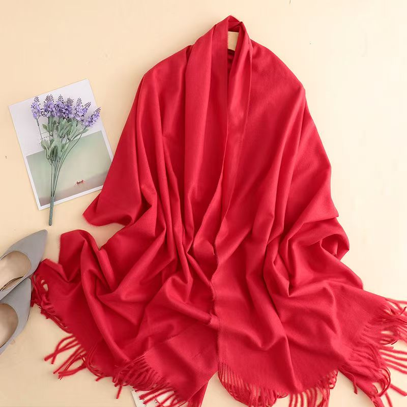 T066 Autumn and Winter Warm High-end Shawl Scarf Women's Hot Shawl Wool Scarf