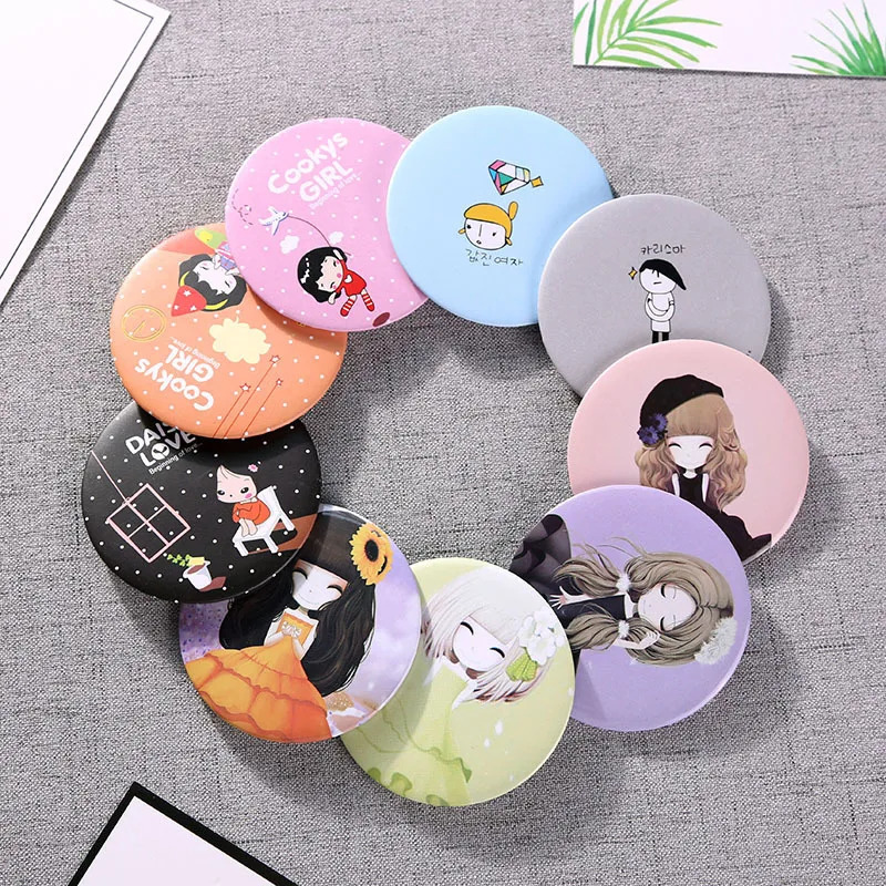 L461 Makeup Mirror Portable Hand Mini Make Up Mirror Round Pocket Cosmetic Mirror Portable Beauty Makeup Tools 250103